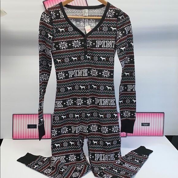 New! Victoria secret pink thermal sleep - Picture 1 of 8